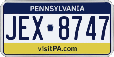 PA license plate JEX8747