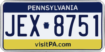 PA license plate JEX8751