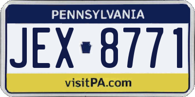 PA license plate JEX8771