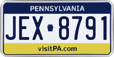 PA license plate JEX8791
