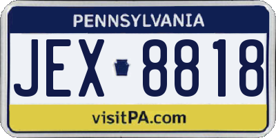 PA license plate JEX8818