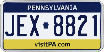 PA license plate JEX8821