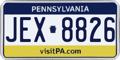 PA license plate JEX8826