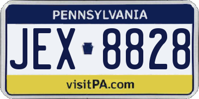 PA license plate JEX8828