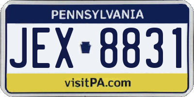 PA license plate JEX8831