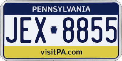 PA license plate JEX8855