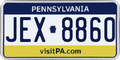 PA license plate JEX8860