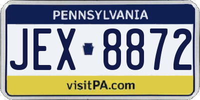 PA license plate JEX8872