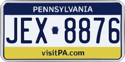 PA license plate JEX8876