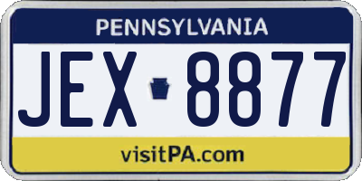 PA license plate JEX8877