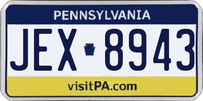 PA license plate JEX8943