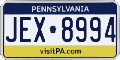 PA license plate JEX8994