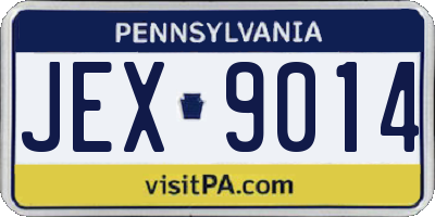 PA license plate JEX9014