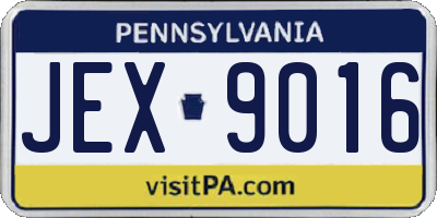 PA license plate JEX9016