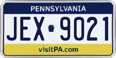 PA license plate JEX9021