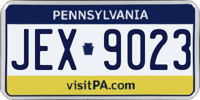 PA license plate JEX9023