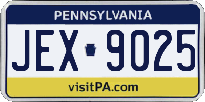 PA license plate JEX9025