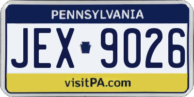 PA license plate JEX9026