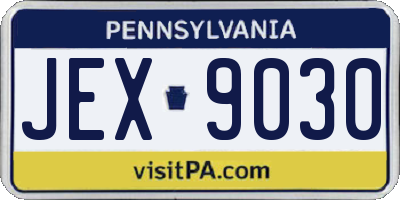 PA license plate JEX9030