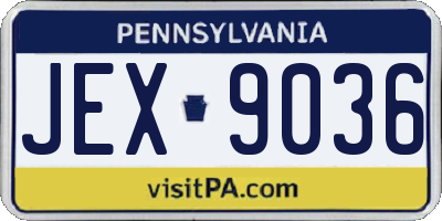 PA license plate JEX9036
