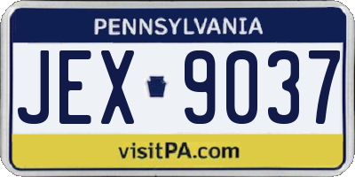 PA license plate JEX9037