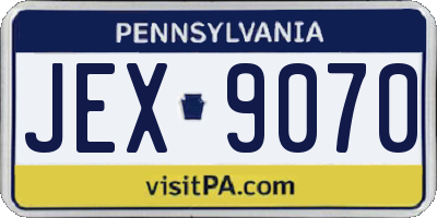 PA license plate JEX9070