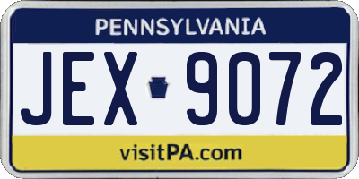 PA license plate JEX9072