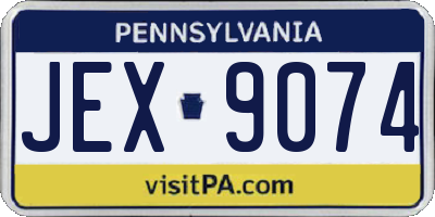 PA license plate JEX9074