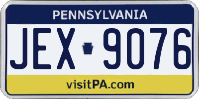 PA license plate JEX9076