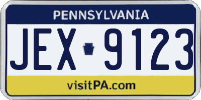 PA license plate JEX9123
