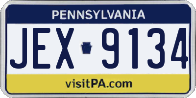 PA license plate JEX9134