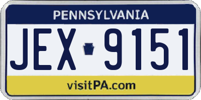 PA license plate JEX9151