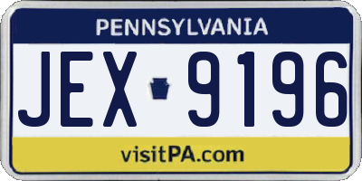 PA license plate JEX9196