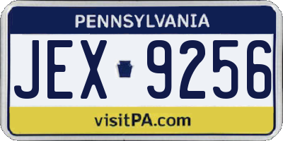 PA license plate JEX9256