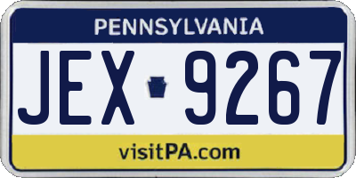 PA license plate JEX9267