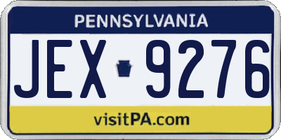PA license plate JEX9276