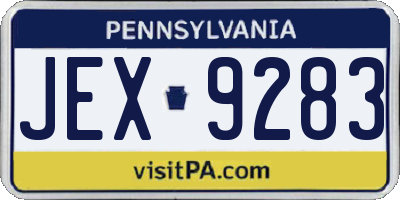 PA license plate JEX9283