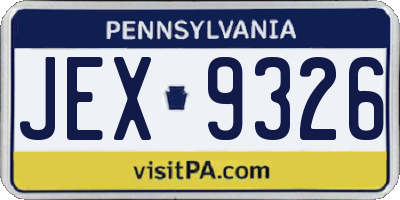 PA license plate JEX9326
