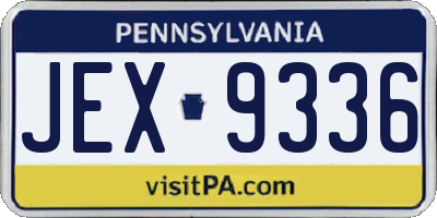 PA license plate JEX9336