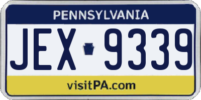 PA license plate JEX9339