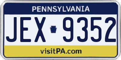 PA license plate JEX9352