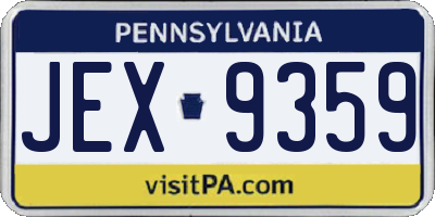 PA license plate JEX9359