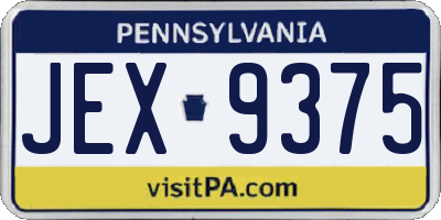 PA license plate JEX9375