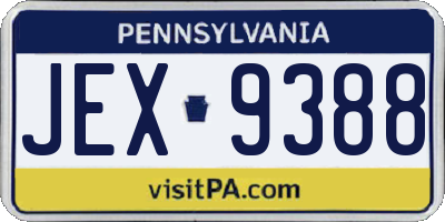 PA license plate JEX9388