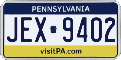 PA license plate JEX9402
