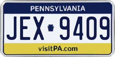 PA license plate JEX9409