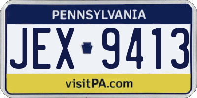 PA license plate JEX9413