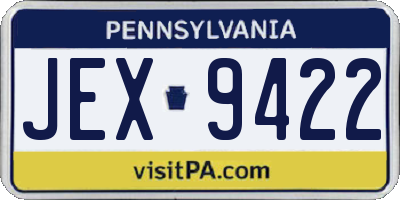 PA license plate JEX9422