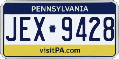 PA license plate JEX9428