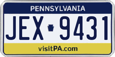 PA license plate JEX9431
